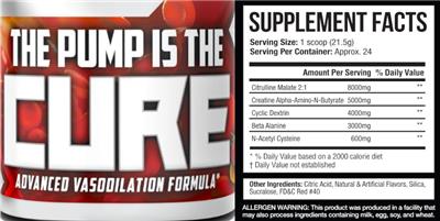 Photo of the Fit Factor The Pump Is The Cure label