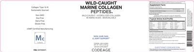 Photo of the Codeage Wild-Caught Marine Collagen Peptides Unflavored Powder label