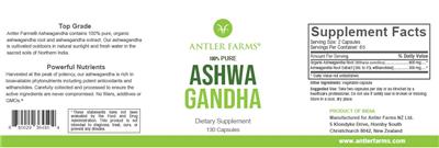 Photo of the Antler Farms Ashwagandha label