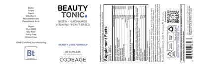 Photo of the Codeage Beauty Tonic label