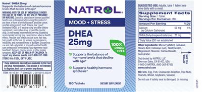 Photo of the Natrol DHEA 25 mg label