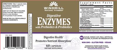 Label of Digestive Enzymes with Prebiotics & Probiotics
