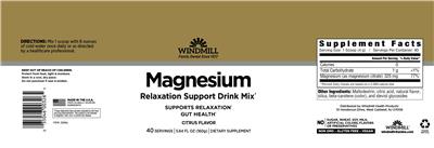 Photo of the Windmill Magnesium Citrus Flavor label