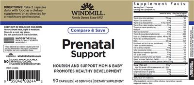 Photo of the Windmill Prenatal Support label