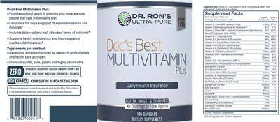 Photo of the Dr. Ron's Ultra-Pure Doc's Best Multivitamin Plus label