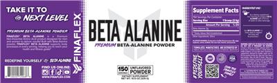 Photo of the FINAFLEX Beta Alanine Unflavored Powder label