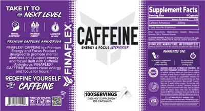 Photo of the FINAFLEX Caffeine label