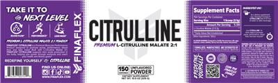 Photo of the FINAFLEX Citrulline Unflavored Powder label