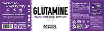 Photo of the FINAFLEX Glutamine Unflavored Powder label