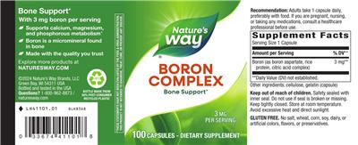 Photo of the Nature's Way Boron Complex 3 mg label