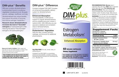 Photo of the Nature's Way DIM-plus label