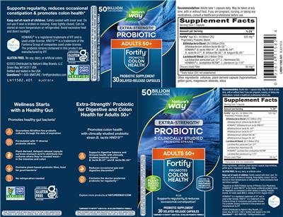 Label of Fortify Adults 50+ Probiotic Extra Strength 50 Billion