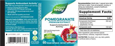 Photo of the Nature's Way Pomegranate Premium Extract label
