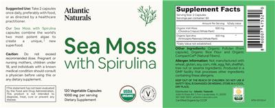 Photo of the Atlantic Naturals Sea Moss with Spirulina 1000 mg label