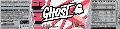 Photo of the GHOST Burn Guava Berry label