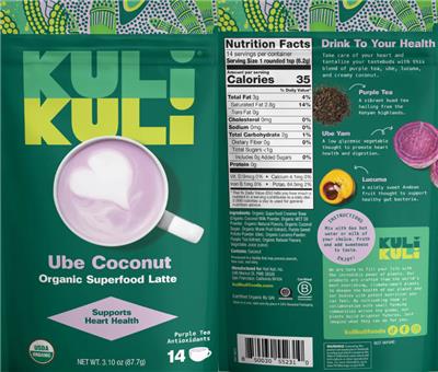 Photo of the Kuli Kuli Organic Superfood Latte Ube Coconut label