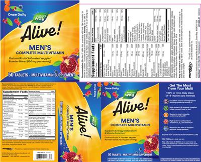 Photo of the Nature's Way Alive! Men's Complete Multivitamin label