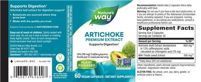 Photo of the Nature's Way Artichoke Premium Extract label