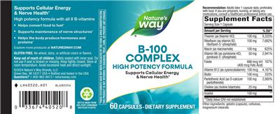 Photo of the Nature's Way B-100 Complex label