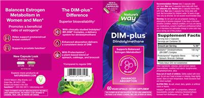 Photo of the Nature's Way DIM-plus label