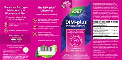 Photo of the Nature's Way DIM-plus label