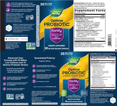 Label of Fortify Optima Probiotic 35 Billion