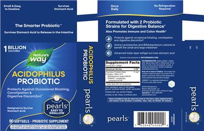 Photo of the Nature's Way Acidophilus Probiotic Pearls 1 Billion label