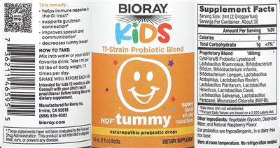 Label of NDF Tummy Raspberry