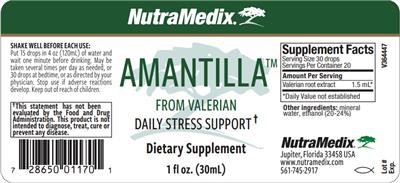 Photo of the NutraMedix Amantilla label