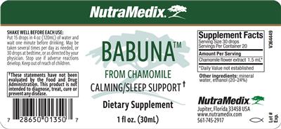 Photo of the NutraMedix Babuna label