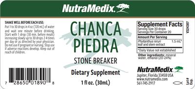 Photo of the NutraMedix Chanca Piedra label