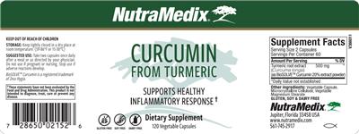 Photo of the NutraMedix Curcumin from Turmeric label