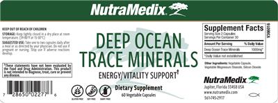 Photo of the NutraMedix Deep Ocean Trace Minerals label