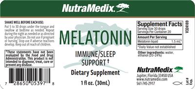 Photo of the NutraMedix Melatonin label