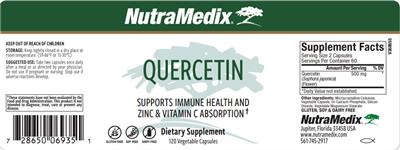 Photo of the NutraMedix Quercetin label
