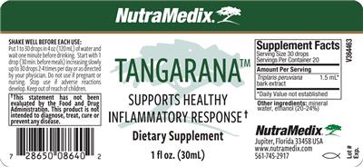 Photo of the NutraMedix Tangarana label