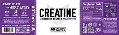 Photo of the FINAFLEX Creatine Unflavored label