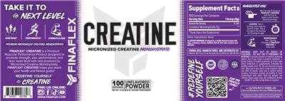Photo of the FINAFLEX Creatine Unflavored label