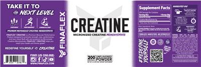 Photo of the FINAFLEX Creatine Unflavored label