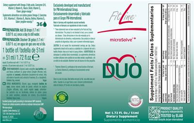 Photo of the FitLine Heart DUO Microsolve label