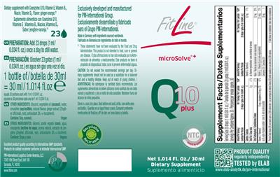 Photo of the FitLine microSolve Q10 Plus label