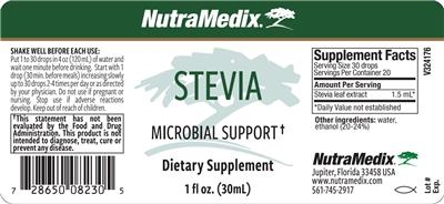 Photo of the NutraMedix Stevia label