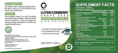 Photo of the O Orgeuos Lutein Cowberry Grape Seed label