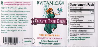 Photo of the Vitanica Chaste Tree Berry label