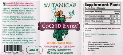 Photo of the Vitanica CoQ10 Extra label