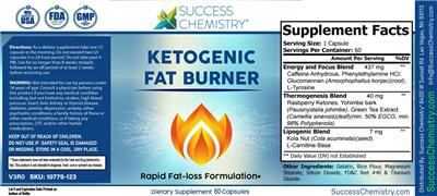 Photo of the Success Chemistry Ketogenic Fat Burner label