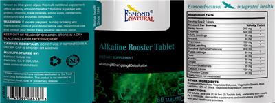 Photo of the Esmond Natural Alkaline Booster Tablet label