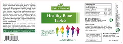Photo of the Felix Natural Healthy Bone Tablets label