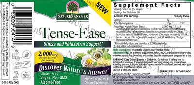 Photo of the Nature's Answer Tense-Ease label