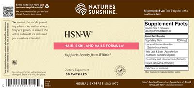 Photo of the Nature's Sunshine HSN-W label